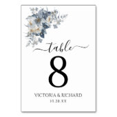 rustikale Wasserfarben-Illustration einer Blume  Tischnummer (Rückseite)