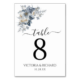 rustikale Wasserfarben-Illustration einer Blume  Tischnummer