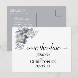 rustikale Wasserfarben-Illustration einer Blüten- Ankündigungspostkarte