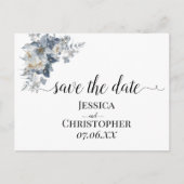 rustikale Wasserfarben-Illustration einer Blüten- Ankündigungspostkarte (Vorderseite)