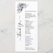 rustikale Wasserfarben-Illustration einer floralen Menükarte (Rückseite)