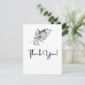 Rustikale Wasserfarben-Illustration Florale Anordn Dankeskarte (Stehend Vorderseite)