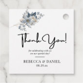 Rustikale Wasserfarben-Illustration Florale Anordn Geschenkanhänger (Rückseite)