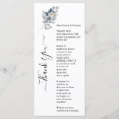 Rustikale Wasserfarben-Illustration Florale Anordn Menükarte (Rückseite)