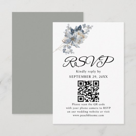 Rustikale Wasserfarben-Illustration Florale Anordn RSVP Karte (Vorne/Hinten)