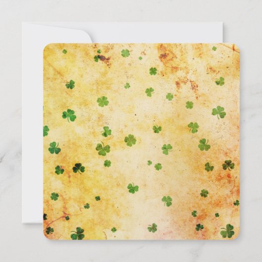 Rustikale Wasserfarben Irische Kleeblatt Einladung (Rückseite)