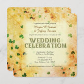 Rustikale Wasserfarben Irische Kleeblatt Einladung (Vorne/Hinten)