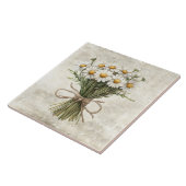 Rustikale Wasserfarben-Margeriten mit Twine-Design Fliese (Seite)