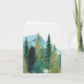 Rustikale Wasserfarben Pine Danke Karte (Rückseite)