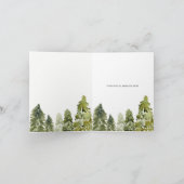 Rustikale Wasserfarben Pine Danke Karte (Innenseite)