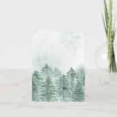 Rustikale Wasserfarben Pine Danke Karte (Rückseite)