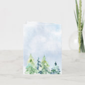 Rustikale Wasserfarben Pine Danke Karte (Rückseite)