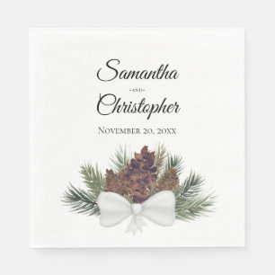 Rustikale Wasserfarben Pinecones Rustikale Hochzei Serviette