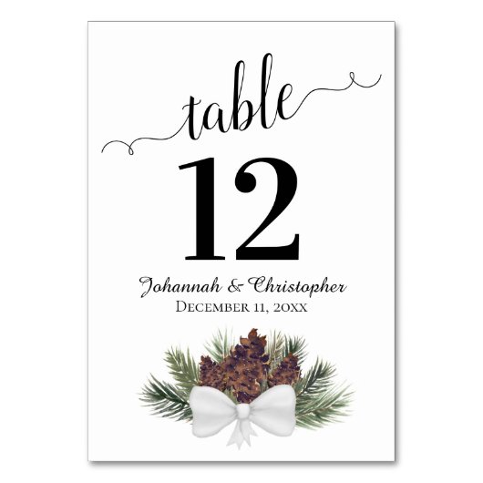 Rustikale Wasserfarben Pinecones Rustikale Hochzei Tischnummer (Rückseite)