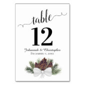 Rustikale Wasserfarben Pinecones Rustikale Hochzei Tischnummer (Vorderseite)