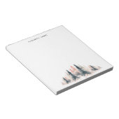 Rustikale Wasserfarben Pinienbäume Personalisiert Notizblock (angewinkelt)