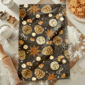 Rustikale Wasserfarben Pinienwälder fallen Geschirrtuch