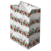 Rustikale Wasserfarben-Rand Mittlere Geschenktüte (Vorderseite Schrägansicht)