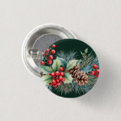 Rustikale Wasserfarben-Randgestaltung Button (Vorne & Hinten)