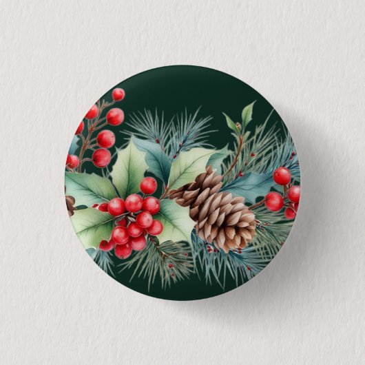 Rustikale Wasserfarben-Randgestaltung Button (Vorderseite)