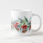 Rustikale Wasserfarben-Randgestaltung Jumbo-Tasse (Rechts)