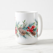 Rustikale Wasserfarben-Randgestaltung Kaffeetasse (VorderseiteRechts)
