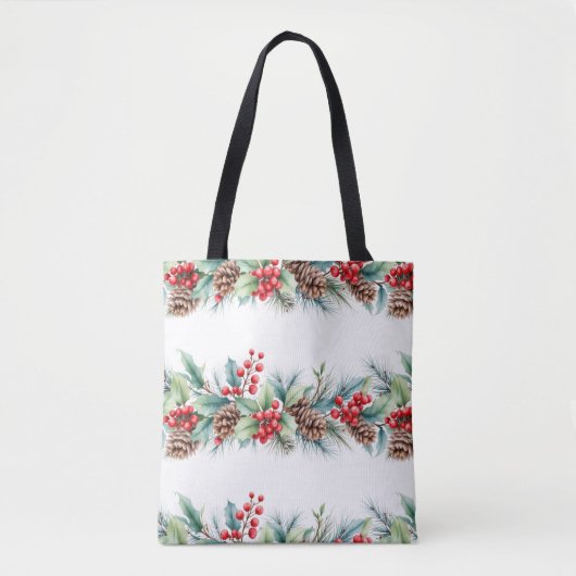 Rustikale Wasserfarben-Randgestaltung Tasche (Vorderseite)