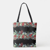 Rustikale Wasserfarben-Randgestaltung Tasche (Rückseite)