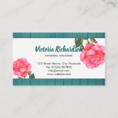 Rustikale Wasserfarben Rosengarten Kunst, Dichtung Visitenkarte (Rückseite)