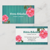 Rustikale Wasserfarben Rosengarten Kunst, Dichtung Visitenkarte (Vorne/Hinten)