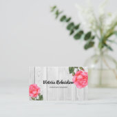 Rustikale Wasserfarben Rosengarten Kunst, Dichtung Visitenkarte (Stehend Vorderseite)