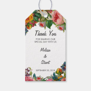 Rustikale Wasserfarben Sommerhochzeit Blume Vielen Geschenkanhänger