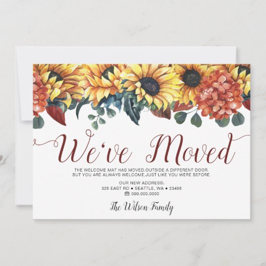 Rustikale Wasserfarben Sonnenblume, die wir versch Ankündigung (Vorderseite)