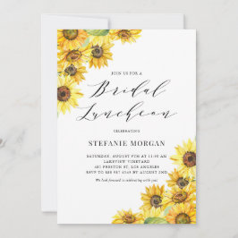 Rustikale Wasserfarben Sonnenblumen Bridal Luncheo Einladung