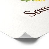 Rustikale Wasserfarben Sonnenblumen Hochzeitssomme Poster (Ecke)