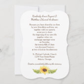 Rustikale Wasserfarben Sonnenblumen Langhornkuh Sc Einladung (Rückseite)