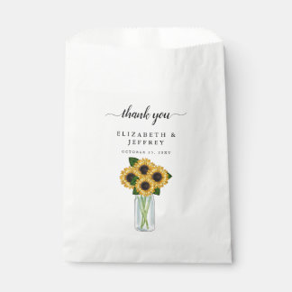 Rustikale Wasserfarben Sonnenblumen Mason Jar Geschenktütchen