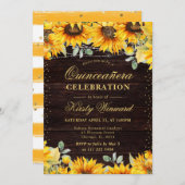 Rustikale Wasserfarben Sonnenblumen Quinceanera Einladung (Vorne/Hinten)