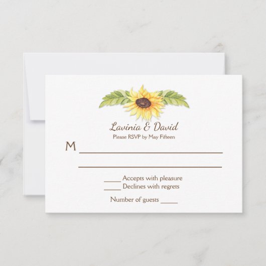 Rustikale Wasserfarben Sonnenblumen UAWG Langes Ho Einladung (Vorderseite)