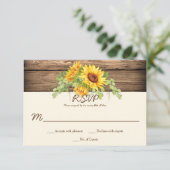 Rustikale Wasserfarben Sonnenblumen Wreath Barn Wo RSVP Karte (Stehend Vorderseite)