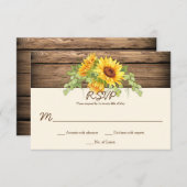 Rustikale Wasserfarben Sonnenblumen Wreath Barn Wo RSVP Karte (Vorne/Hinten)