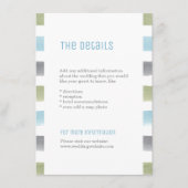 Rustikale Wasserfarben Streifen Strand Hochzeitsde Begleitkarte (Vorderseite)