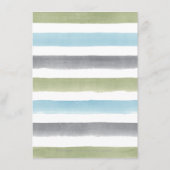 Rustikale Wasserfarben Streifen Strand Hochzeitsde Begleitkarte (Rückseite)