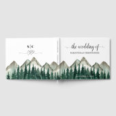 Rustikale Wasserfarben und Pinienbäume Hochzeit Gästebuch (Voll)