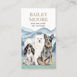 Rustikale Wasserfarben Walker Adventures Haustier  Visitenkarte