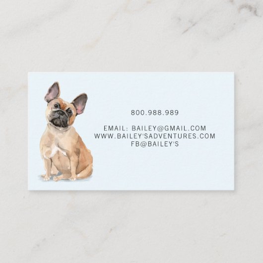 Rustikale Wasserfarben Walker Adventures Haustier  Visitenkarte (Rückseite)