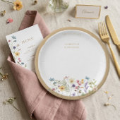 Rustikale Wasserfarben-Wildblumen-Hochzeitsplatten Pappteller