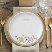 Rustikale Wasserfarben-Wildblumen-Hochzeitsplatten Pappteller
