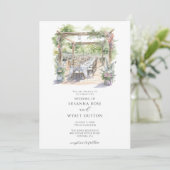 Rustikale Wasserfarben-Willkommensfeier Einladung (Stehend Vorderseite)