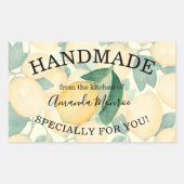 Rustikale Wasserfarben-Zitronen und Blätter HANDMA Rechteckiger Aufkleber (Vorderseite)